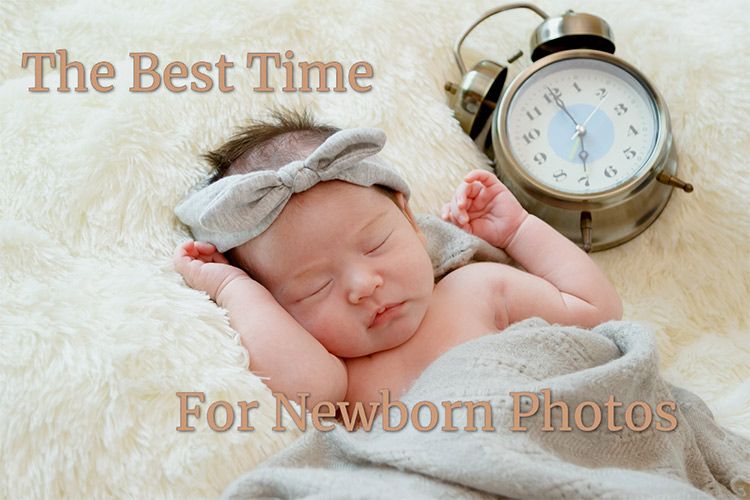 Image showing a newborn baby and a clock